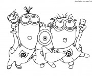 Coloriage Les Minions et La fête