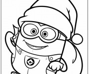 Coloriage et dessins gratuit Minion Noel à imprimer