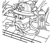 Coloriage et dessins gratuit Minion Pompier à imprimer