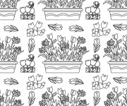 Coloriage et dessins gratuit Adulte Fleurs au  Jardin à imprimer