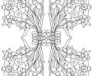 Coloriage et dessins gratuit Adulte Fleurs en bouquet à imprimer