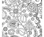 Coloriage et dessins gratuit Fleurs Adulte  décorés à imprimer