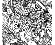 Coloriage Une Fleur artistique en noir