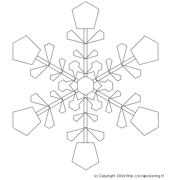 Coloriage Un Flocon de Neige tout brillant dessin gratuit un flocon de neige tout brillant