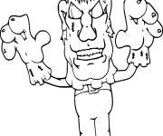 Coloriage et dessins gratuit Enfant portant le masque de Frankenstein à imprimer