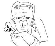 Coloriage Frankenstein amoureux