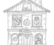 Coloriage Frankenstein dans la maison des monstres