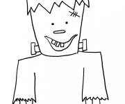 Coloriage Frankenstein dessin&eacute; avec le crayon