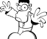 Coloriage et dessins gratuit Frankenstein dr&ocirc;le à imprimer