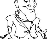 Coloriage et dessins gratuit Frankenstein en caricature à imprimer