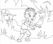 Coloriage Frankenstein enfant en marchant