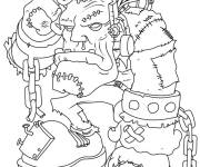 Coloriage Frankenstein, le monstre qui vous fait peur