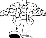 Coloriage Frankenstein qui fait peur