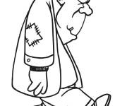 Coloriage Frankenstein se sent mal
