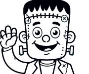 Coloriage Frankenstein souriant te salue