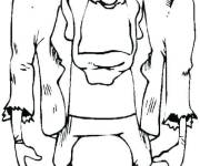 Coloriage Frankenstein tout triste