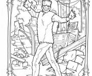 Coloriage Frankenstein tr&egrave;s effrayant