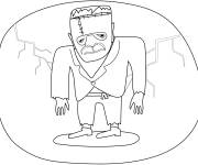 Coloriage Frankenstein triste maternelle