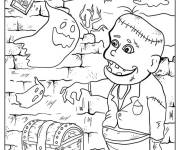 Coloriage Frankenstein trouve le tr&eacute;sor