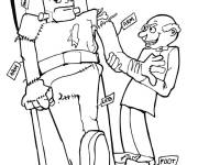 Coloriage Le docteur fa&ccedil;onne Frankenstein