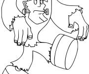 Coloriage Le monstre Frankenstein en marchant