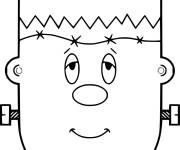 Coloriage Le visage de Frankenstein &agrave; colorier