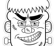 Coloriage Masque de Frankenstein &agrave; d&eacute;couper