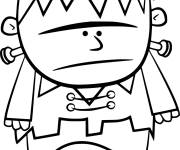 Coloriage Petit Frankenstein de cartoon