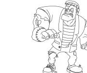 Coloriage Portrait de Frankenstein nerveux