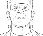 Coloriage Portrait de Frankenstein r&eacute;el