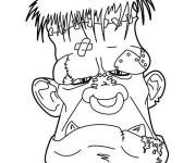 Coloriage T&ecirc;te de Frankenstein assembl&eacute;e