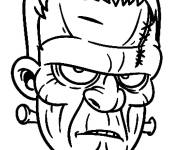 Coloriage T&ecirc;te de Frankenstein en ligne