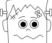 Coloriage T&ecirc;te de Frankenstein simple