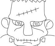 Coloriage Visage de Frankenstein &agrave; imprimer
