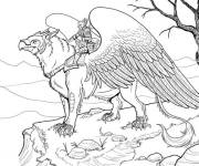Coloriage Cavalier de Griffon