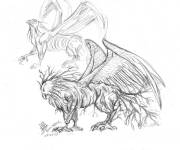 Coloriage et dessins gratuit Deux Griffons &agrave; colorier à imprimer