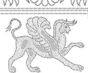 Coloriage Griffon antique en mosa&iuml;que