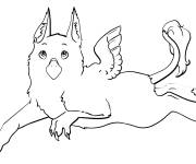 Coloriage et dessins gratuit Griffon avec le regard mignon à imprimer