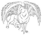 Coloriage Griffon en noir et blanc