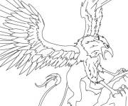 Coloriage Griffon facile en volant