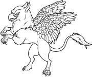 Coloriage Griffon h&eacute;raldique