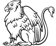 Coloriage Griffon l&eacute;gendaire stylis&eacute;