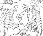 Coloriage Griffon mythique