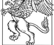 Coloriage Griffon mythique pour adulte 