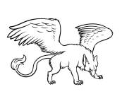Coloriage Griffon pr&ecirc;t pour attaquer