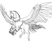 Coloriage Isei, l'hippogriffe Griffon