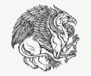 Coloriage Mandala griffon adulte