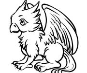 Coloriage Petit Griffon assis