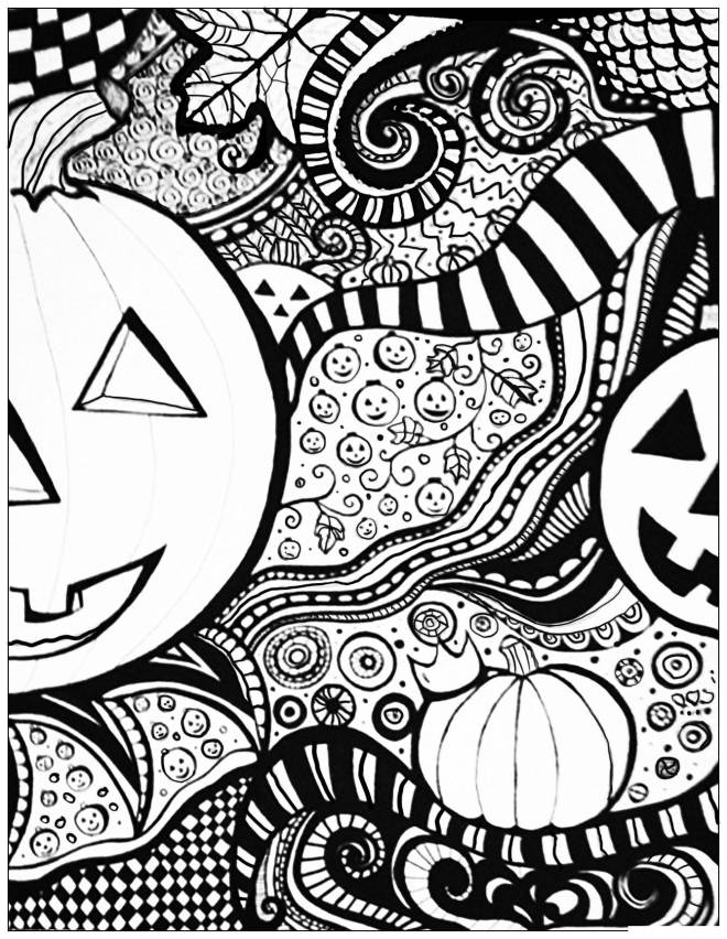 Coloriage et dessins gratuits Adulte Halloween complexe à imprimer
