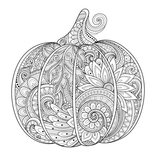 Coloriage et dessins gratuits Citrouille d'halloween zentangle à imprimer